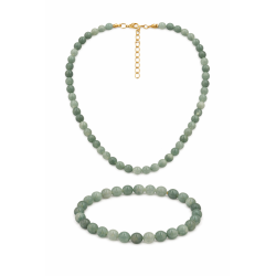 Naszyjnik + bransoletka z kamieni [amazonit morski] - MF4105150